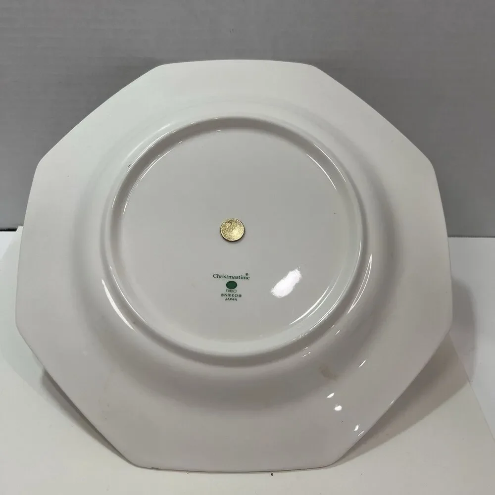 Nikko Christmastime Handled Tray Serving Christmas China EUC With Box Holiday